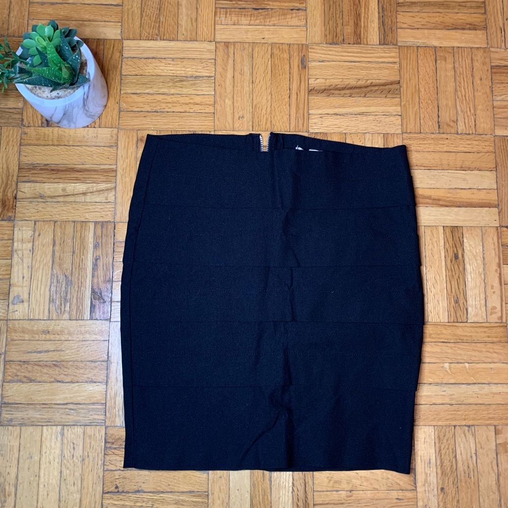 Layered Tight Mini Skirt Super Cute Black Skirt Stretchy Material Urban Behavior